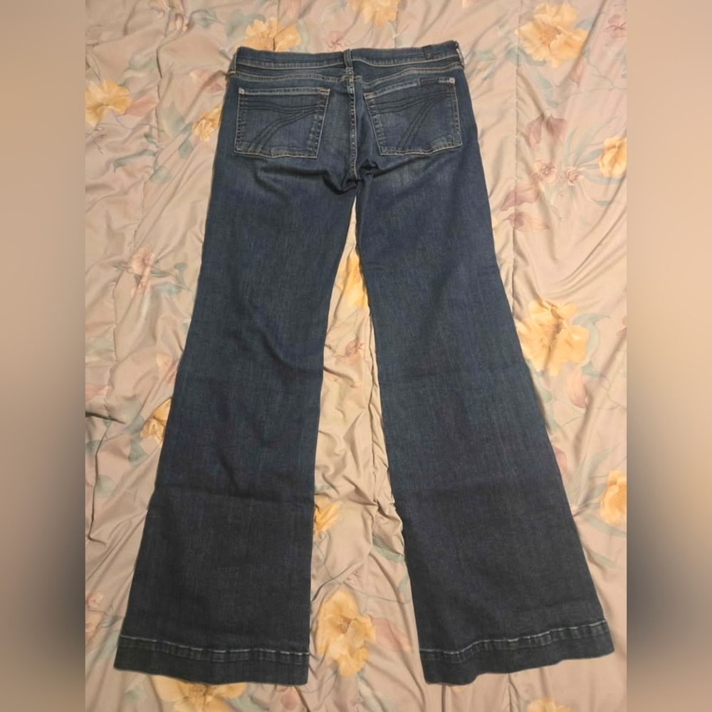 7 For All Mankind Dark Blue Flare Jeans